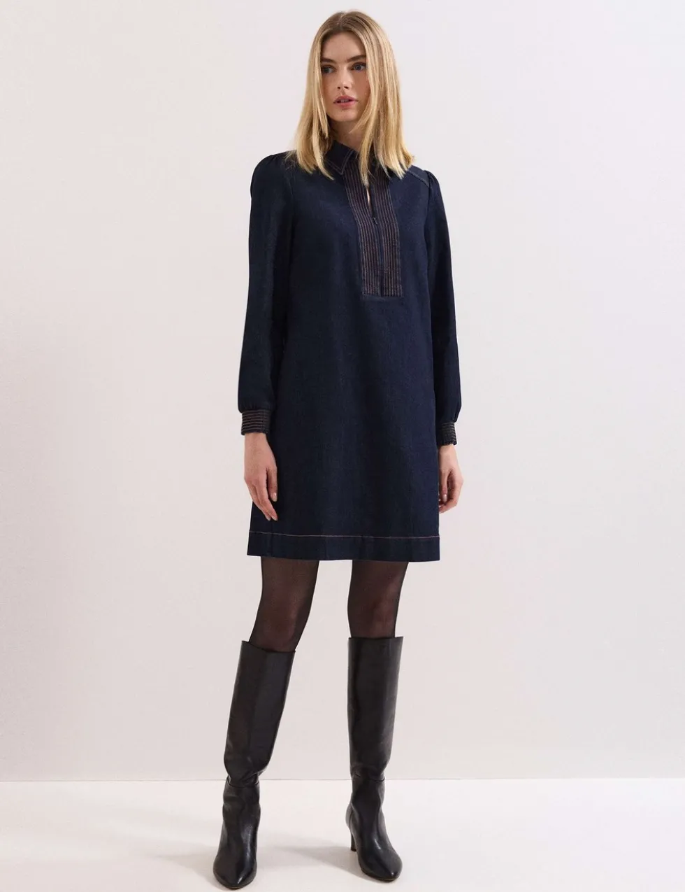 Denim Mini Shirt Dress