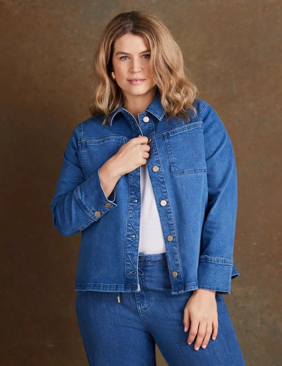 Denim Patch Pocket Cropped Jacket