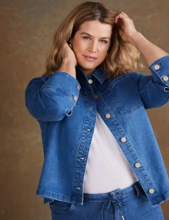 Denim Patch Pocket Cropped Jacket