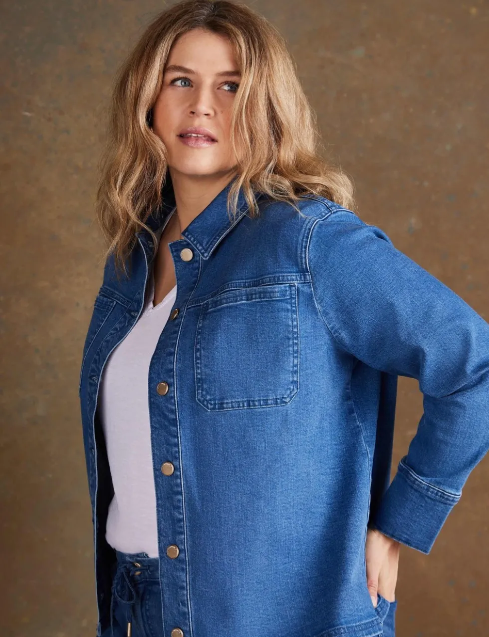 Denim Patch Pocket Cropped Jacket