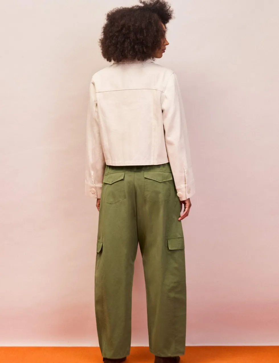 Denim Patch Pocket Lightweight Cropped Jacket