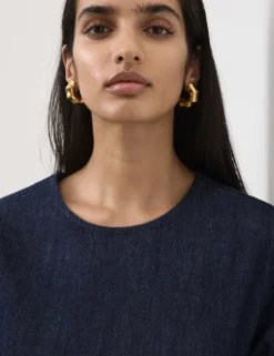 Denim Pintuck Mini Skater Dress