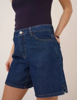 Denim Relaxed Bermuda Shorts