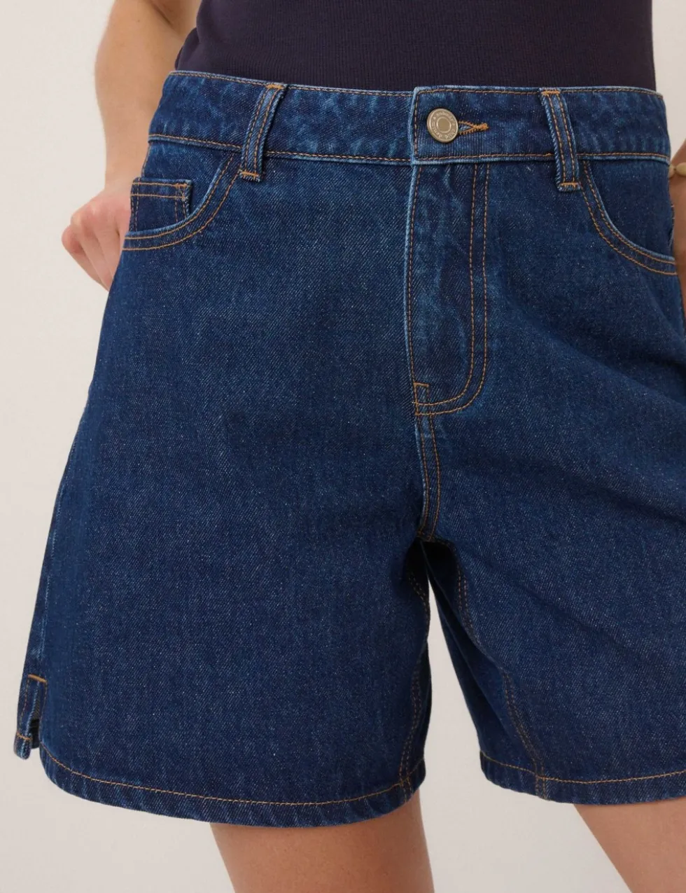 Denim Relaxed Bermuda Shorts