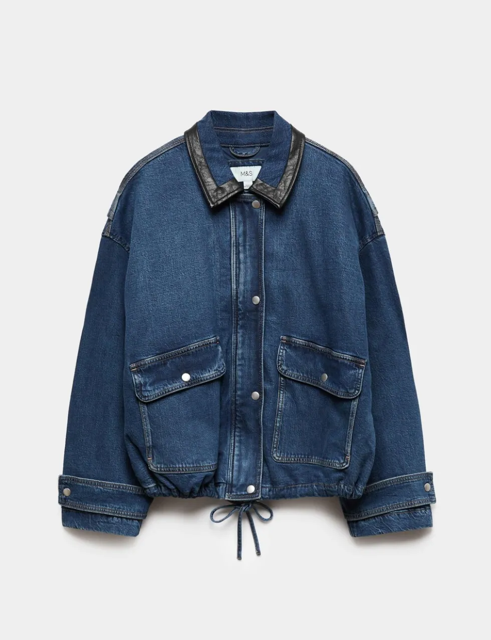 Denim Relaxed Bomber Jacket