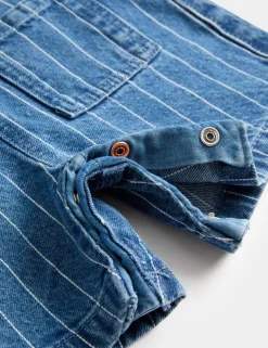 Denim Striped Bibshort with T-Shirt (0-3 Yrs)