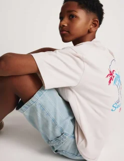 Denim Striped Carpenter Shorts (6-16 Yrs)