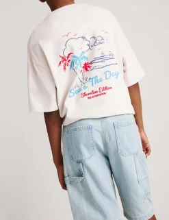 Denim Striped Carpenter Shorts (6-16 Yrs)