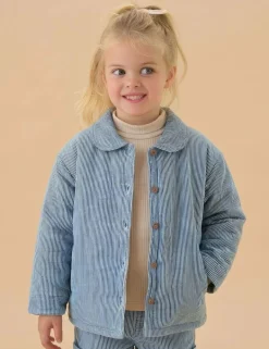 Denim Striped Quilted Jacket (3 Mths-6 Yrs)