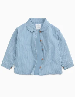 Denim Striped Quilted Jacket (3 Mths-6 Yrs)
