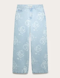 Denim Wide Leg Floral Print Jeans (6-16 Yrs)