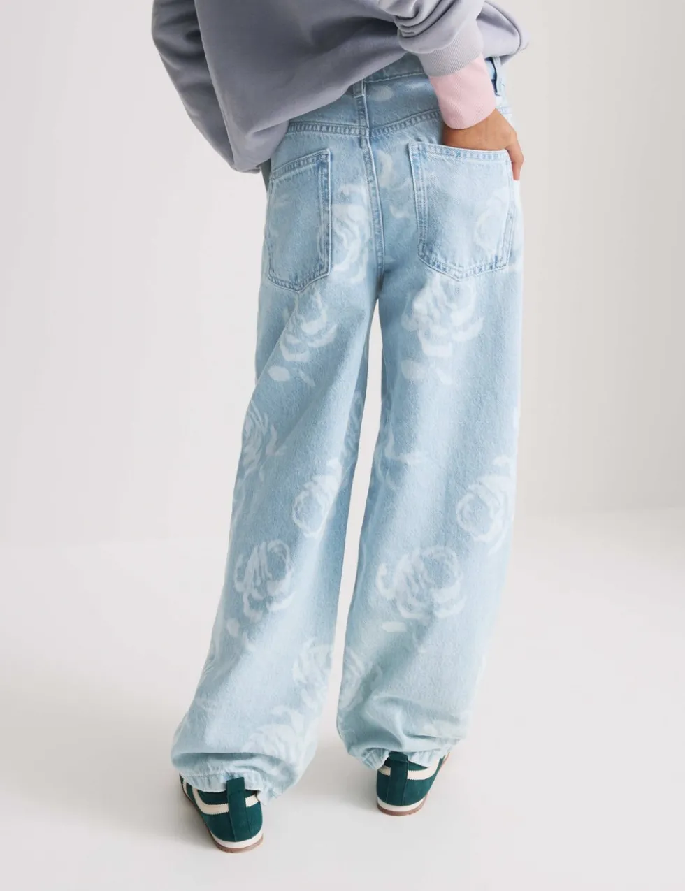 Denim Wide Leg Floral Print Jeans (6-16 Yrs)