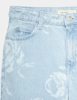 Denim Wide Leg Floral Print Jeans (6-16 Yrs)