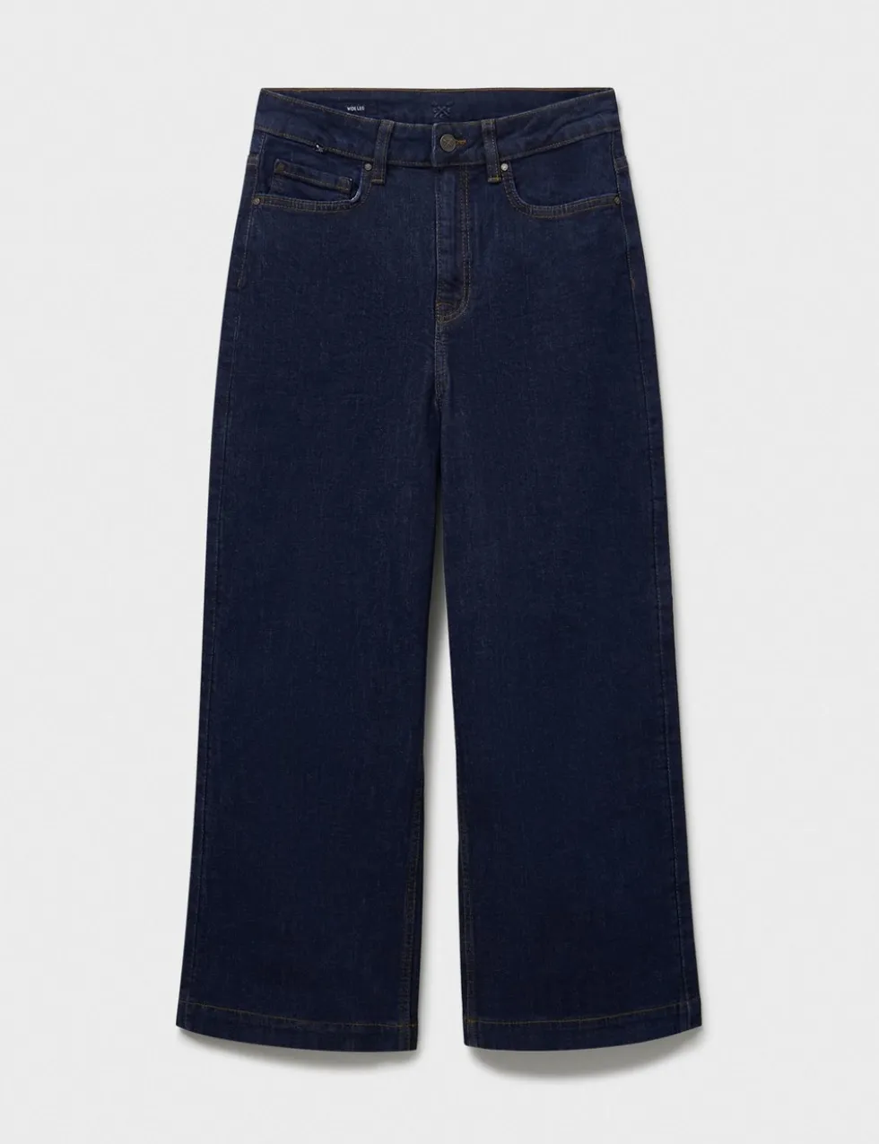 Denim Wide Leg High Waisted Cropped Jeans