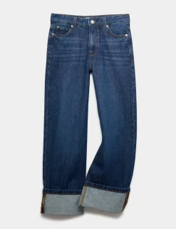 Denim Wide Leg Turn Up Jeans (6-16 Yrs)