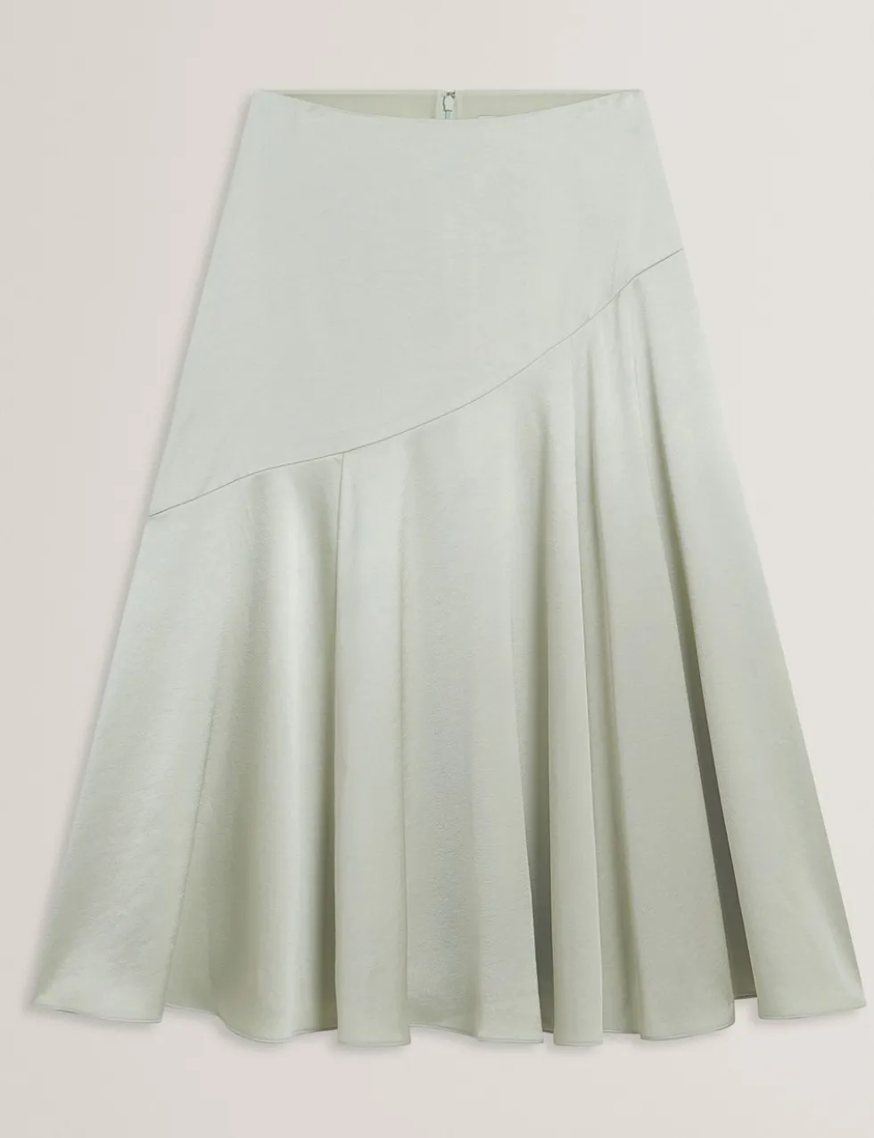 Diagonal Seam Midi Slip Skirt