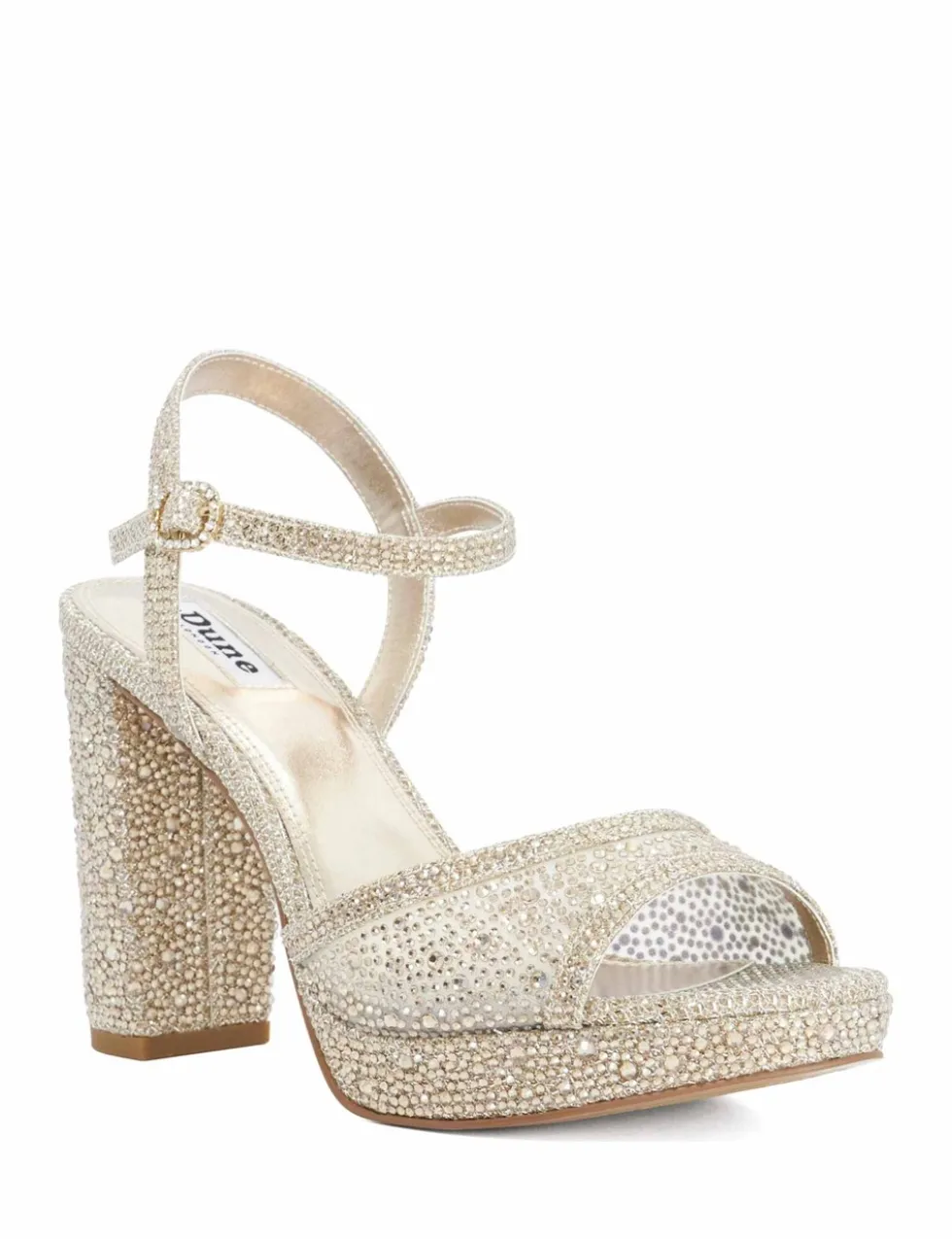 Diamante Platform Almond Toe Sandals