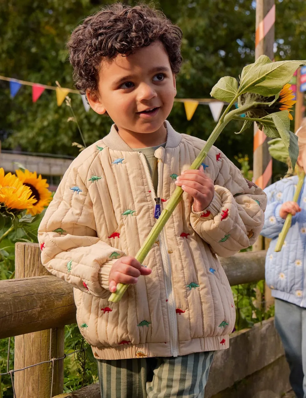 Dinosaur Quilted Bomber Jacket (6 Mths-6 Yrs)