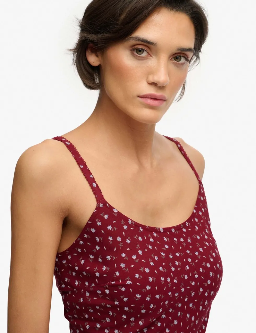 Ditsy Floral Scoop Neck Maxi Cami Slip Dress