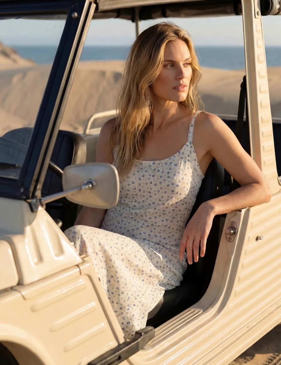Ditsy Floral Scoop Neck Maxi Cami Slip Dress