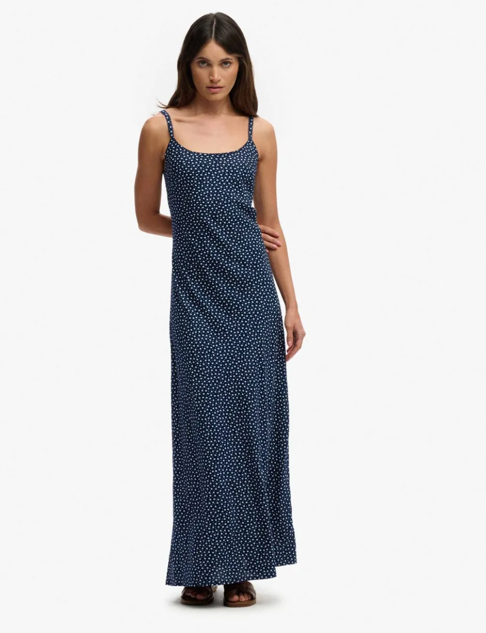 Ditsy Floral Scoop Neck Maxi Cami Slip Dress