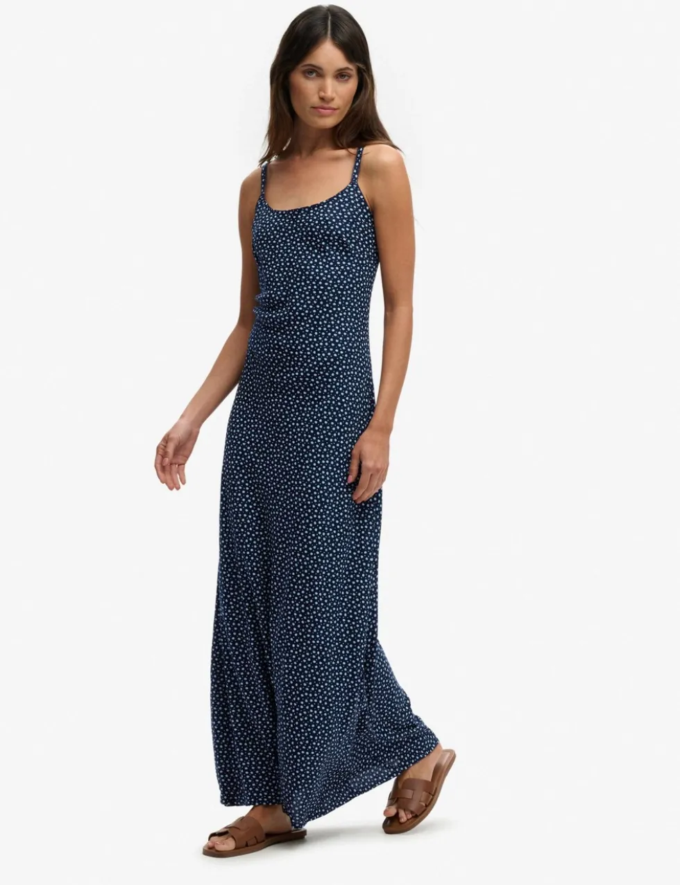 Ditsy Floral Scoop Neck Maxi Cami Slip Dress