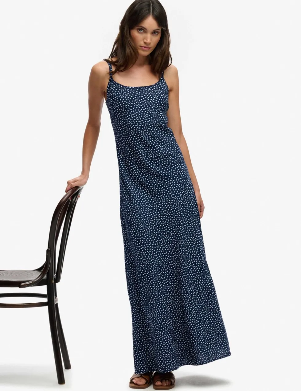 Ditsy Floral Scoop Neck Maxi Cami Slip Dress