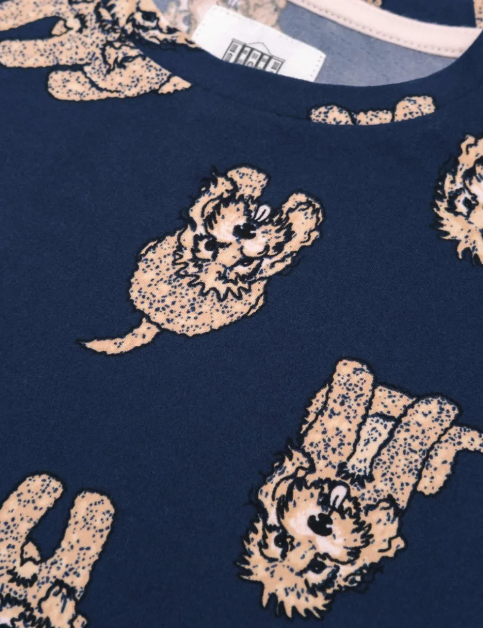 Dog Print Crew Neck Pyjamas (1-12 Yrs)