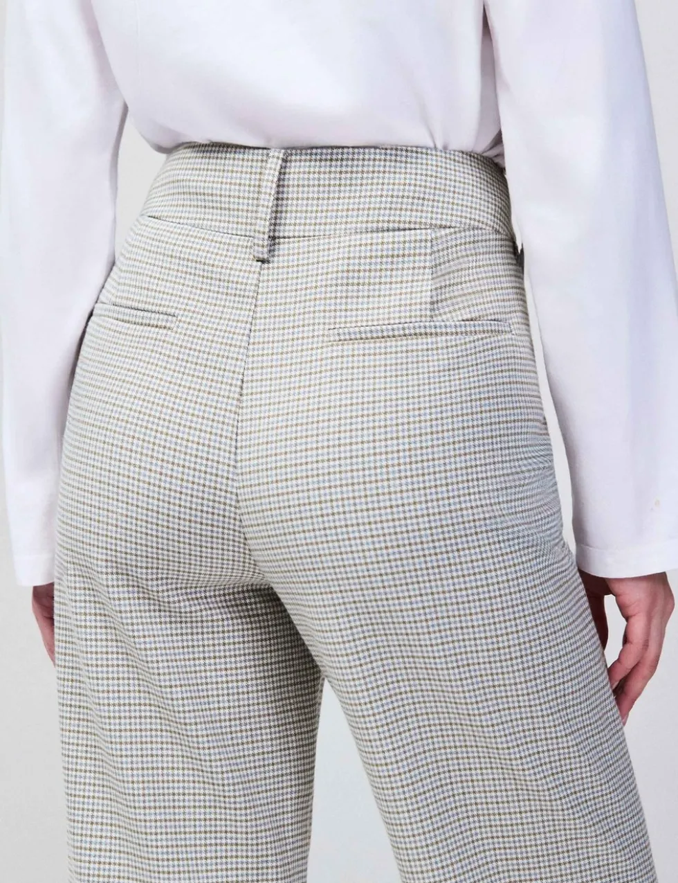 Dogtooth Wide Leg Flared Trousers