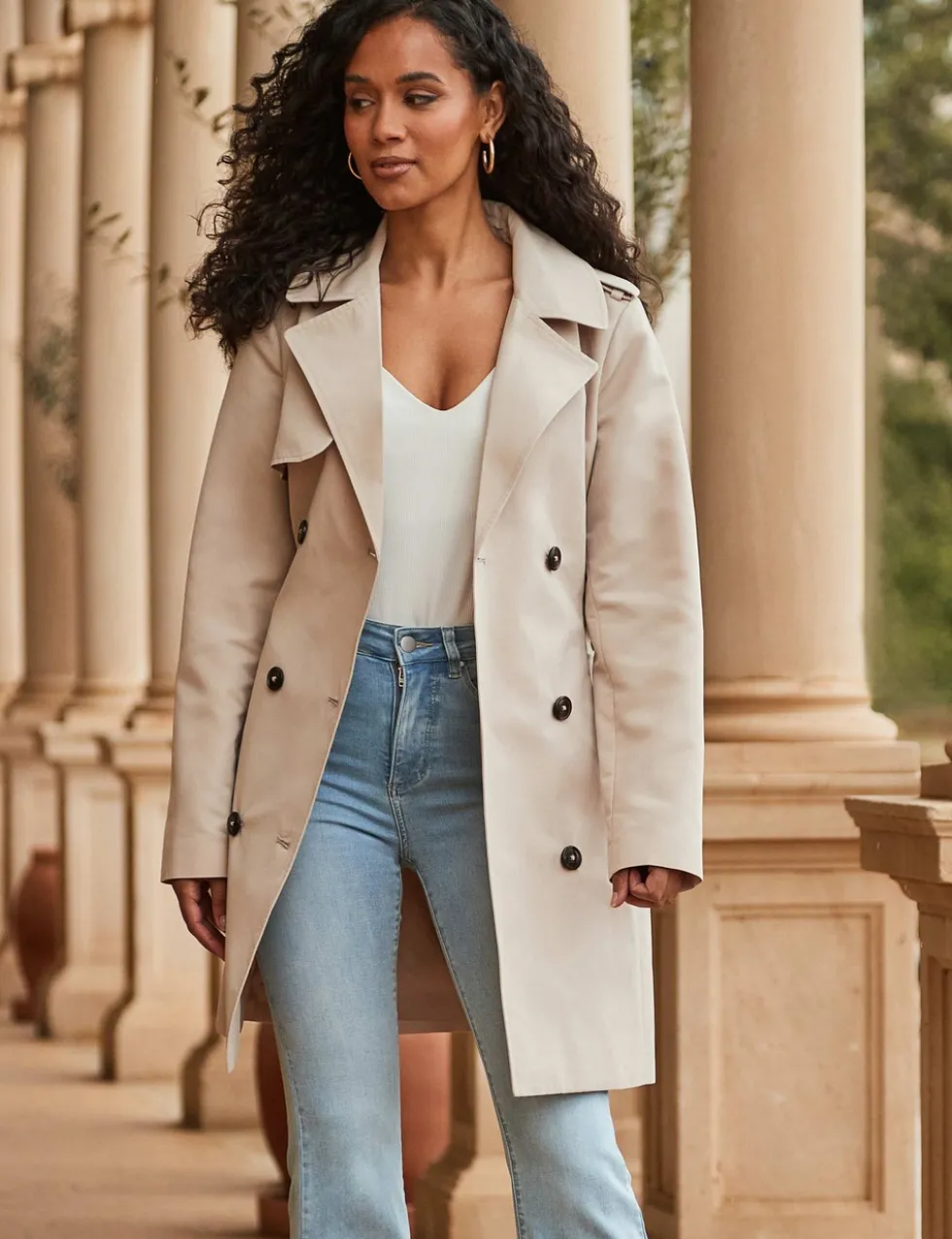 Double Breasted Longline Trench Coat