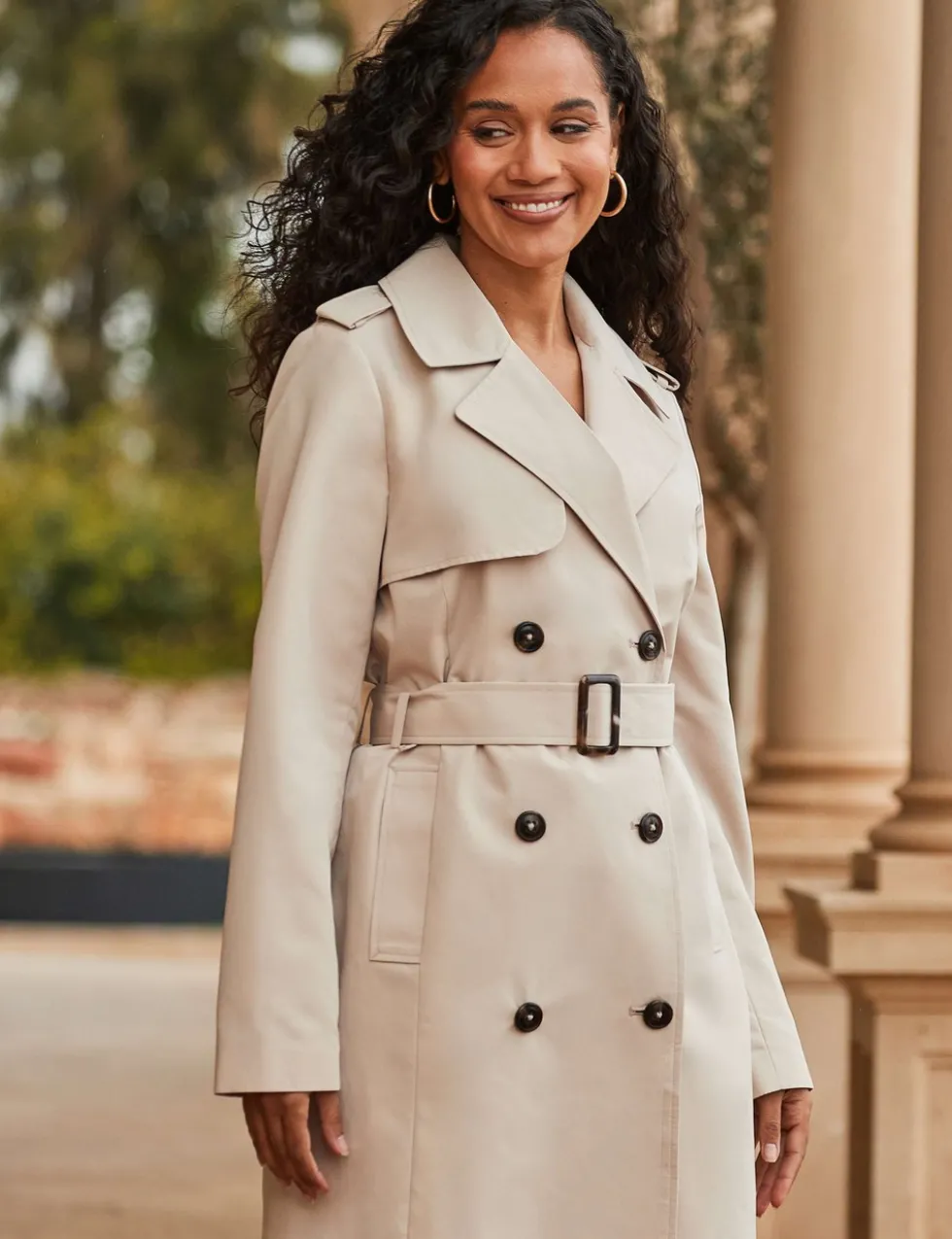 Double Breasted Longline Trench Coat
