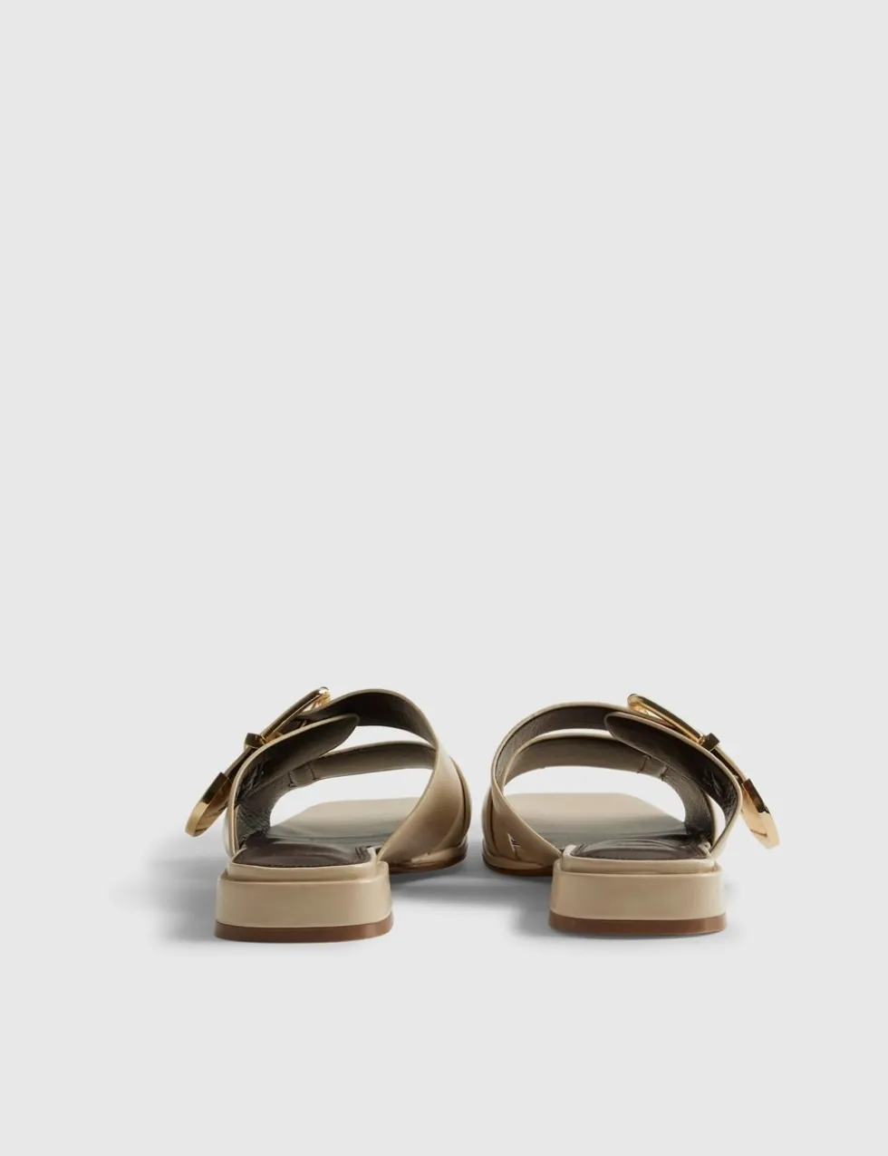 Double Buckle Flat Sandals