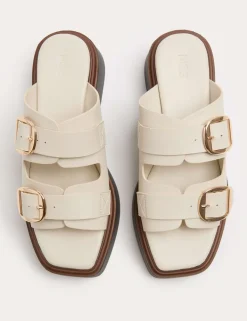 Double Buckle Flatform Mules