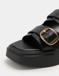 Double Buckle Flatform Mules