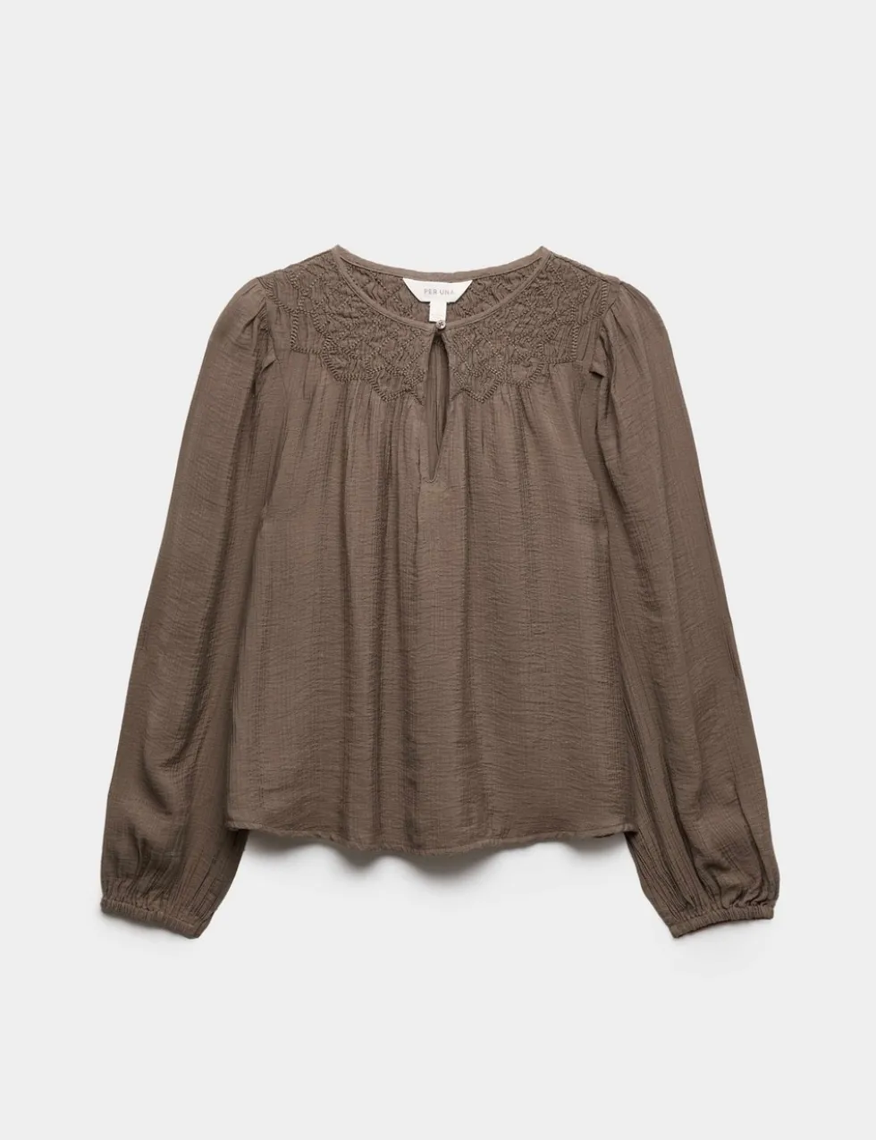Double Cloth Smocked Blouse