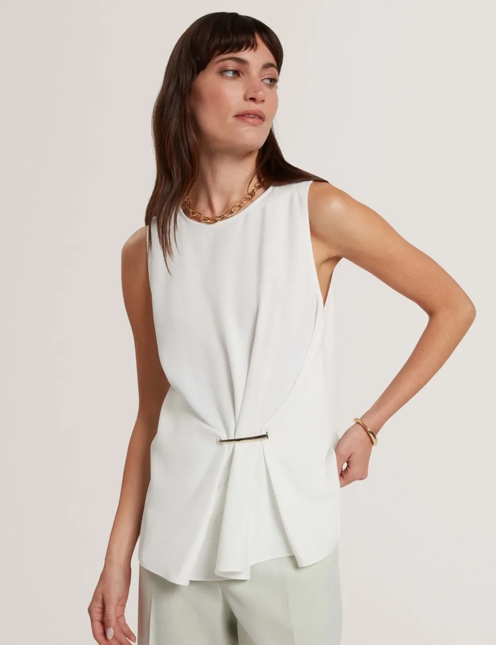 Draped Bar Detail Top