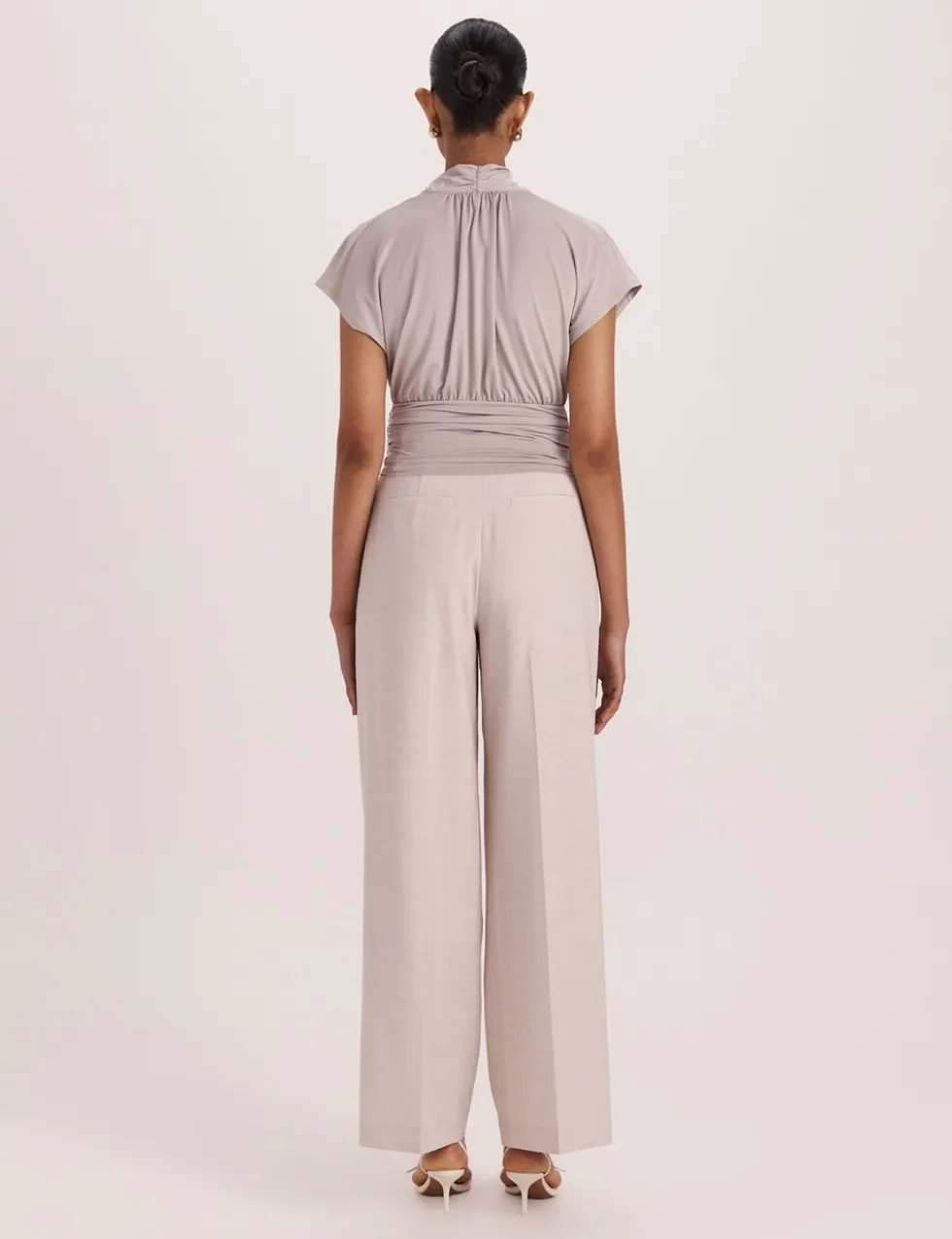 Draped V-Neck Wrap Top