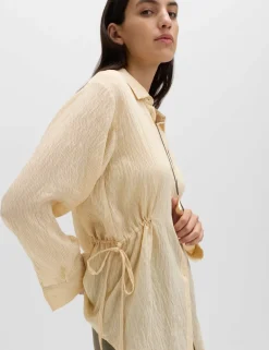 Drawcord Collared Shirt