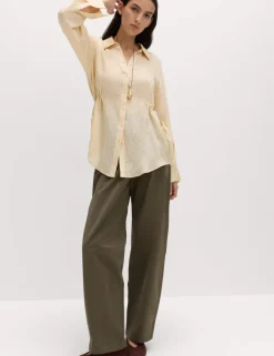 Drawcord Collared Shirt