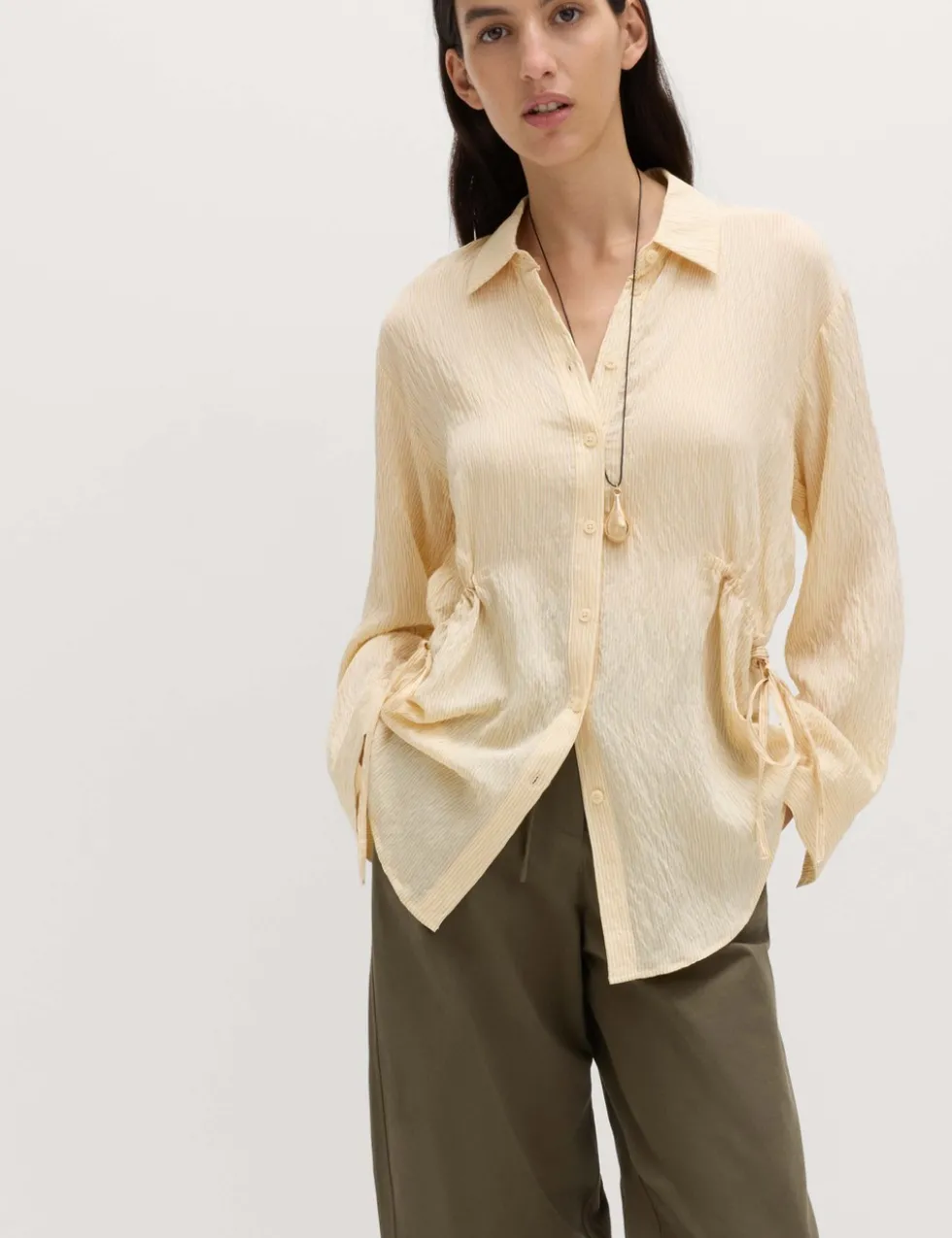 Drawcord Collared Shirt