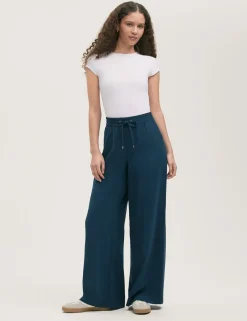 Drawstring Relaxed Wide Leg Trousers