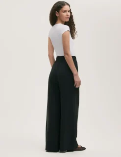 Drawstring Relaxed Wide Leg Trousers