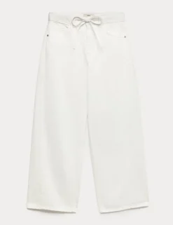 Drawstring Wide Leg Jeans