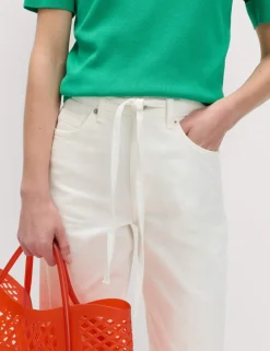 Drawstring Wide Leg Jeans