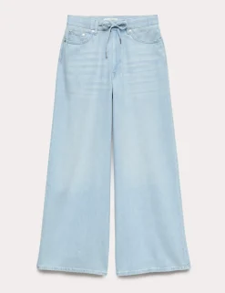 Drawstring Wide Leg Jeans