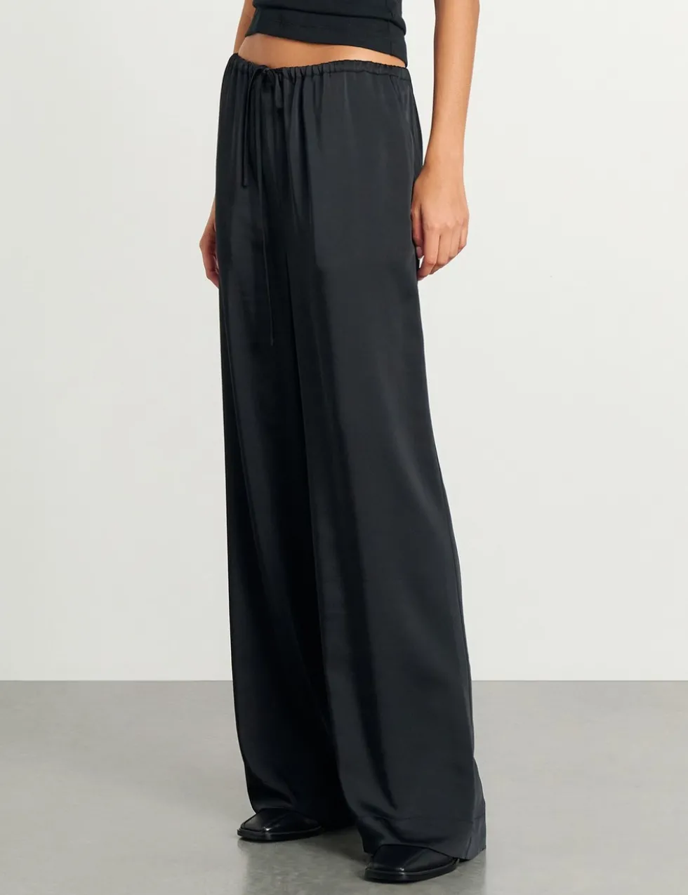 Drawstring Wide Leg Trousers