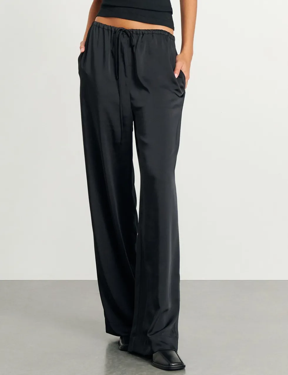 Drawstring Wide Leg Trousers