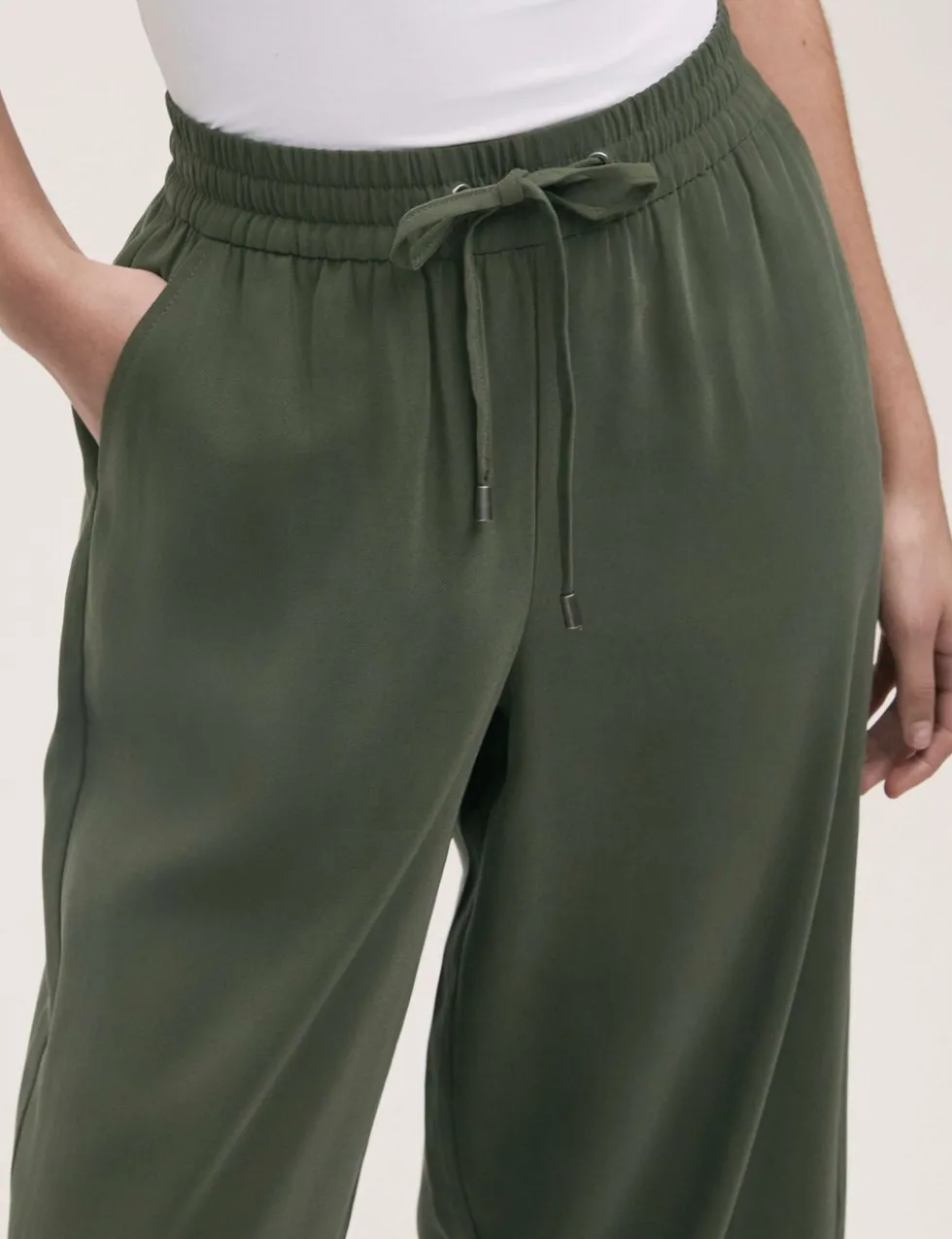 Drawstring Wide Leg Trousers