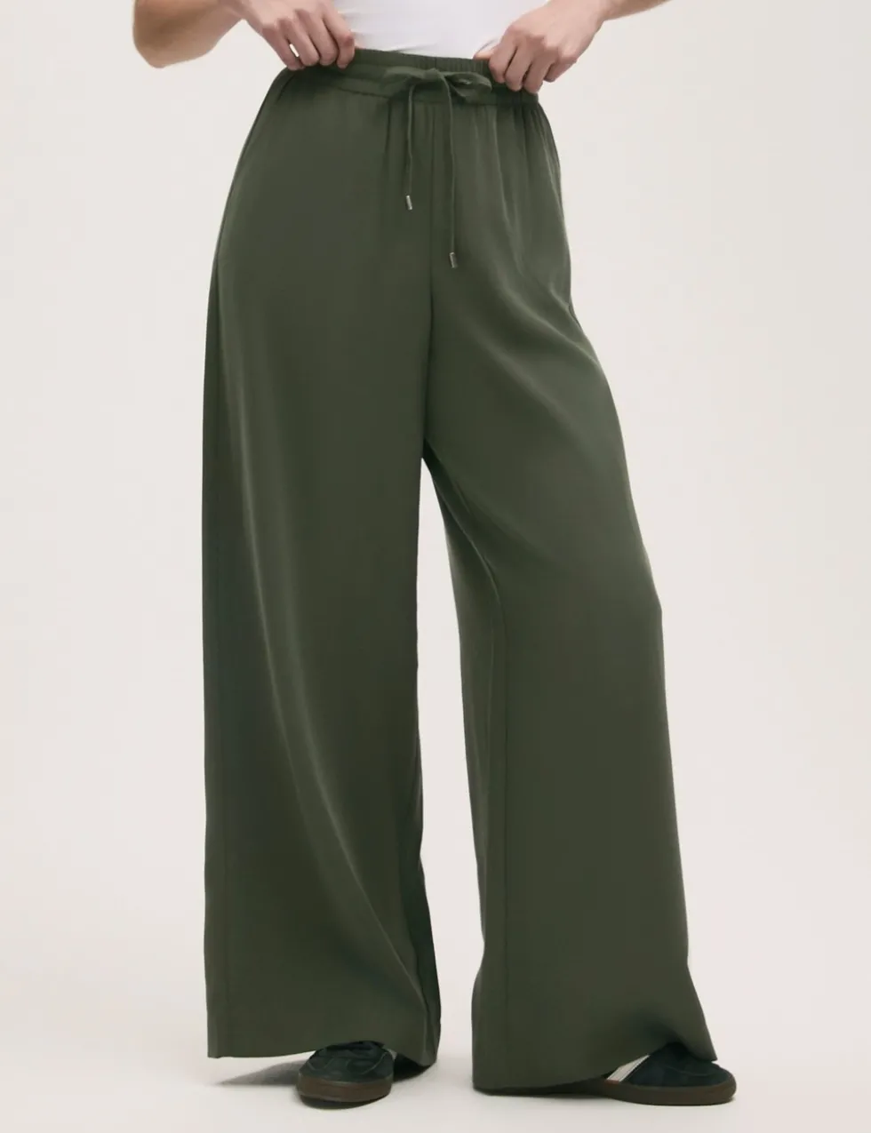 Drawstring Wide Leg Trousers