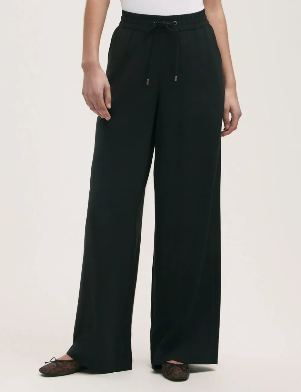Drawstring Wide Leg Trousers